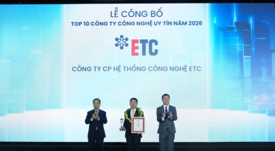 ETC ĐƯỢC VINH DANH TOP 3 CÔNG TY CUNG CẤP SẢN PHẨM, DỊCH VỤ VÀ GIẢI PHÁP CHUYỂN ĐỔI SỐ UY TÍN NĂM 2026