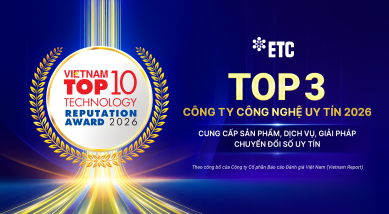 ETC ĐƯỢC VINH DANH TRONG TOP 3 CÔNG TY CUNG CẤP SẢN PHẨM, DỊCH VỤ VÀ GIẢI PHÁP CHUYỂN ĐỔI SỐ UY TÍN NĂM 2026